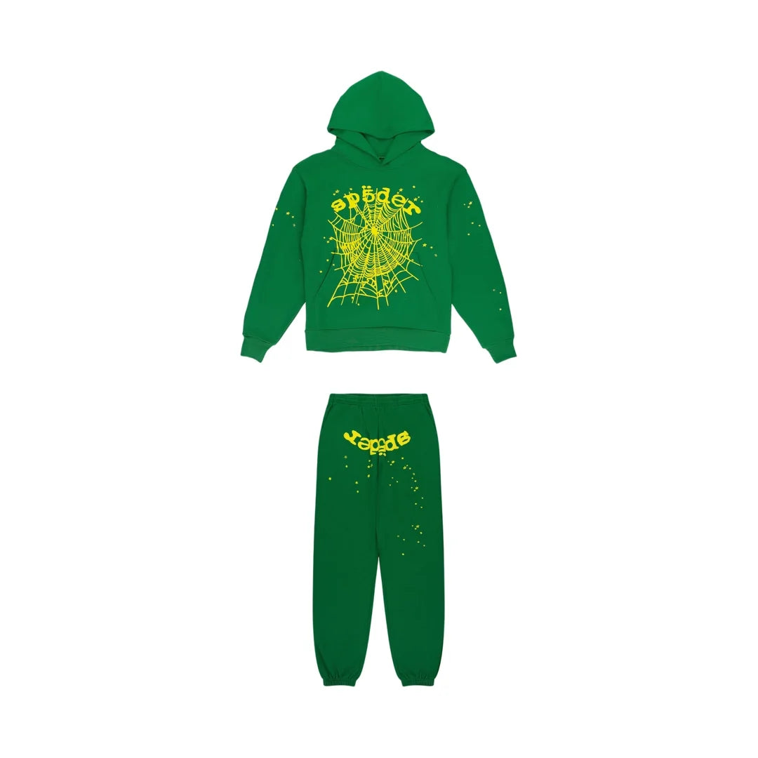 SP5DER GREEN SWEATSUIT SET
